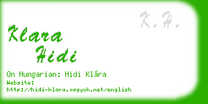 klara hidi business card